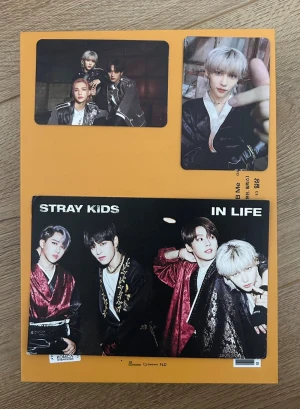 IN LIFE - KOMMER MED ALLT! NYTT SKICK, bara postcarden som har lite böjningar! Nu är det dags att säga hejdå till min straykids :( Den kmr med CD, photobook, postcard, två photocards (en dubblesided + en danceracha). Meddela för mer foton. Kan sänka pris vid snabb köp. Står ej för fraktens slarv.