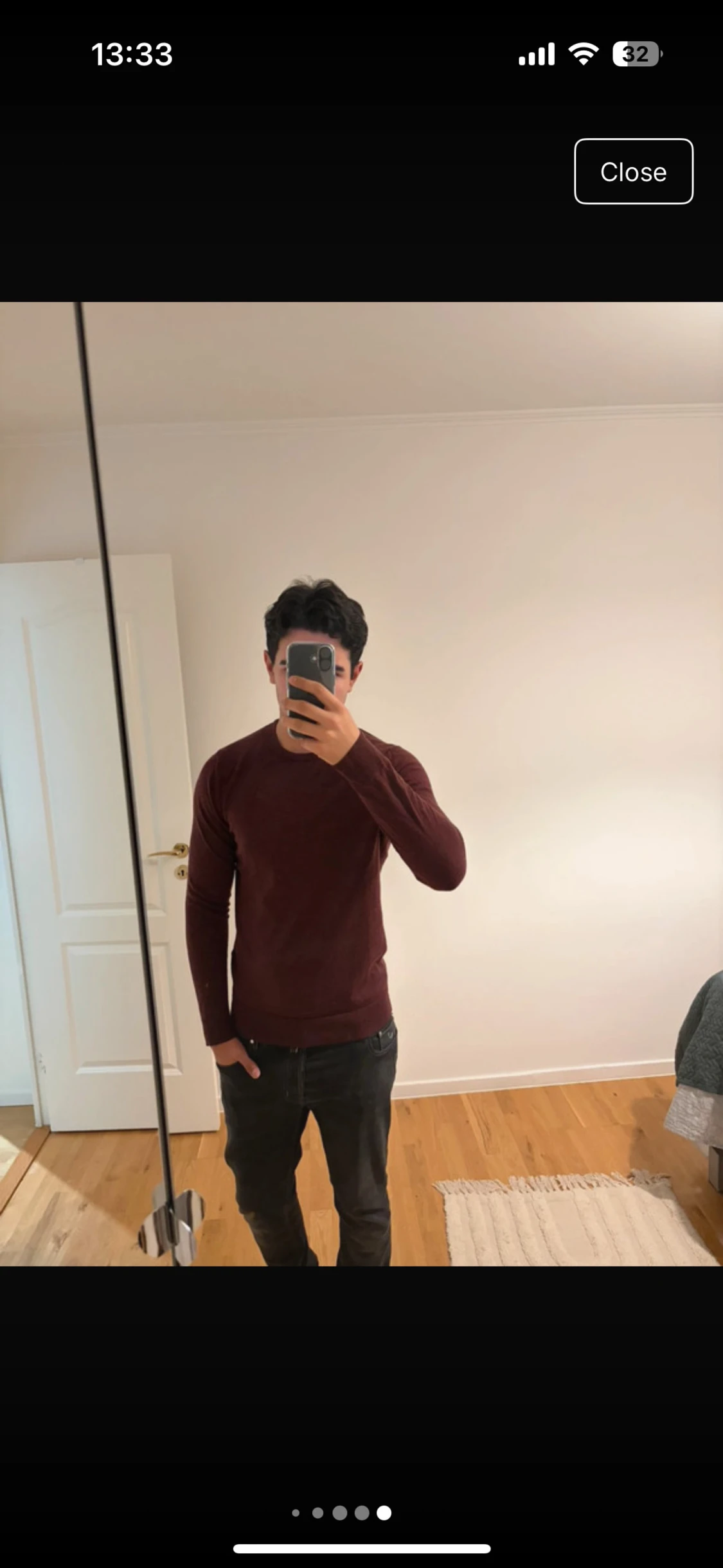 Vinröd merinoullströja Jack & Jones - 5