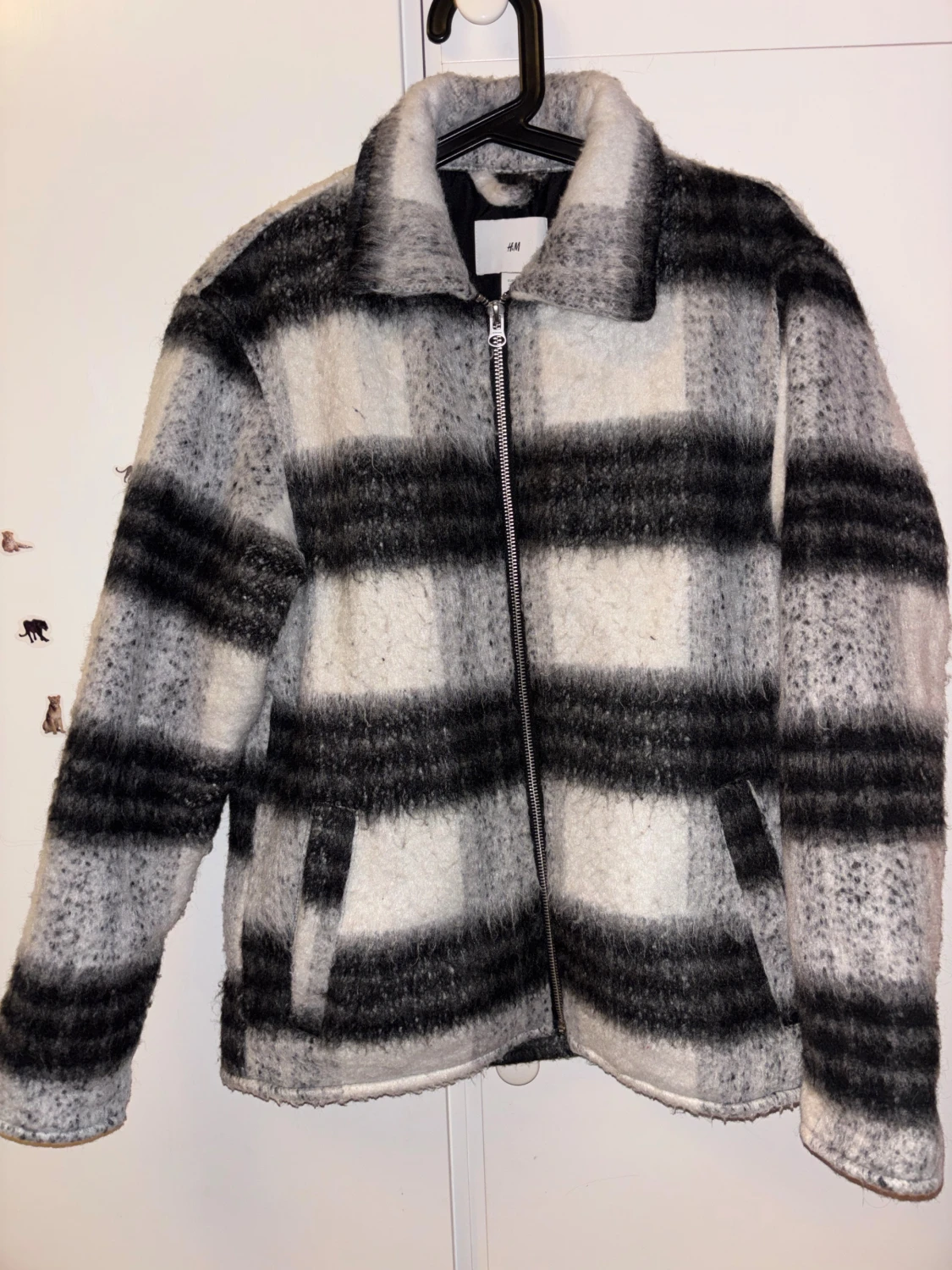 Rutig teddyjacka från H&M i S - 3