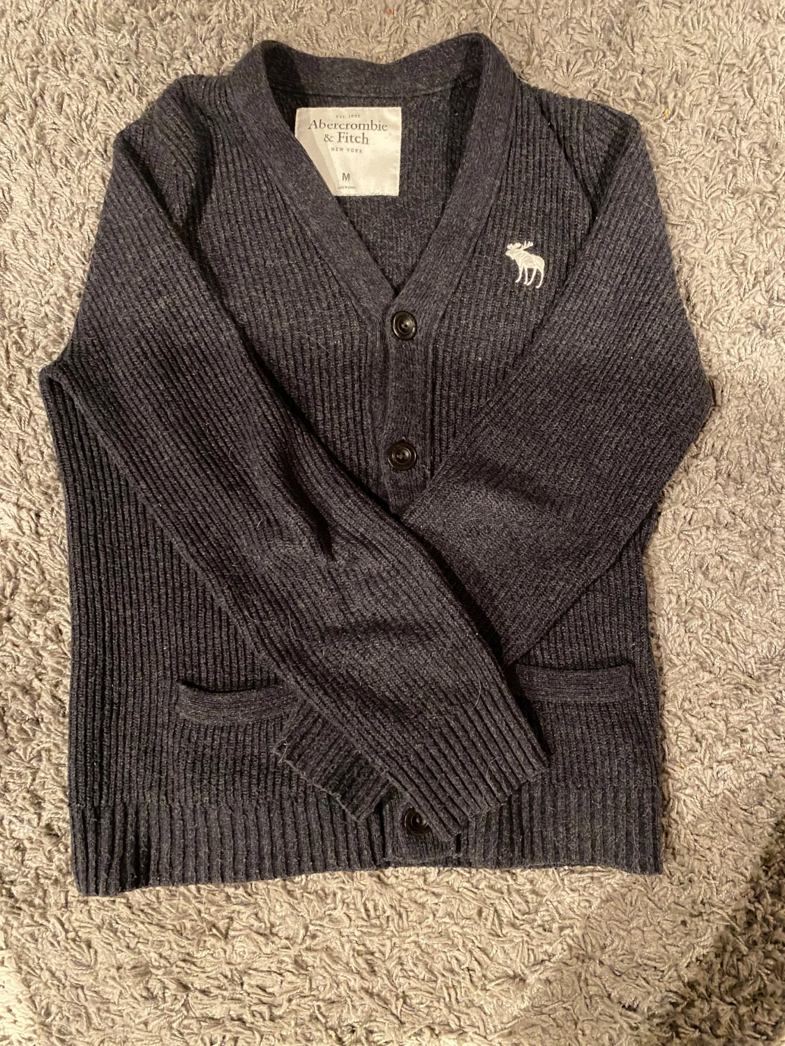 Mörkgrå kofta Abercrombie & Fitch M