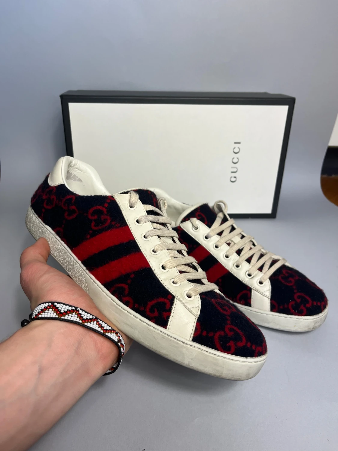 Gucci ace wool skor