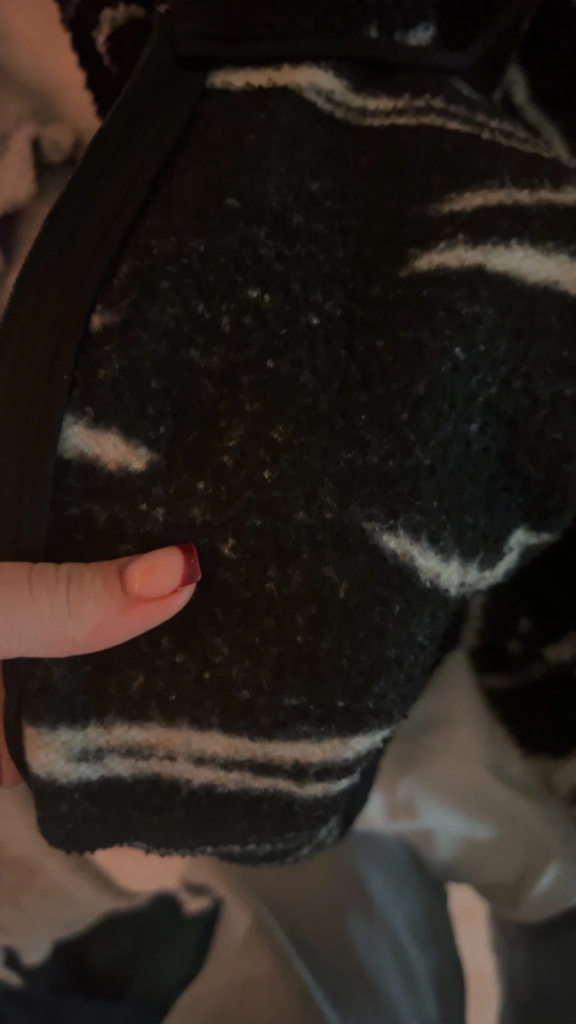 Zebramönstrad kofta i svart och beige XS - 1