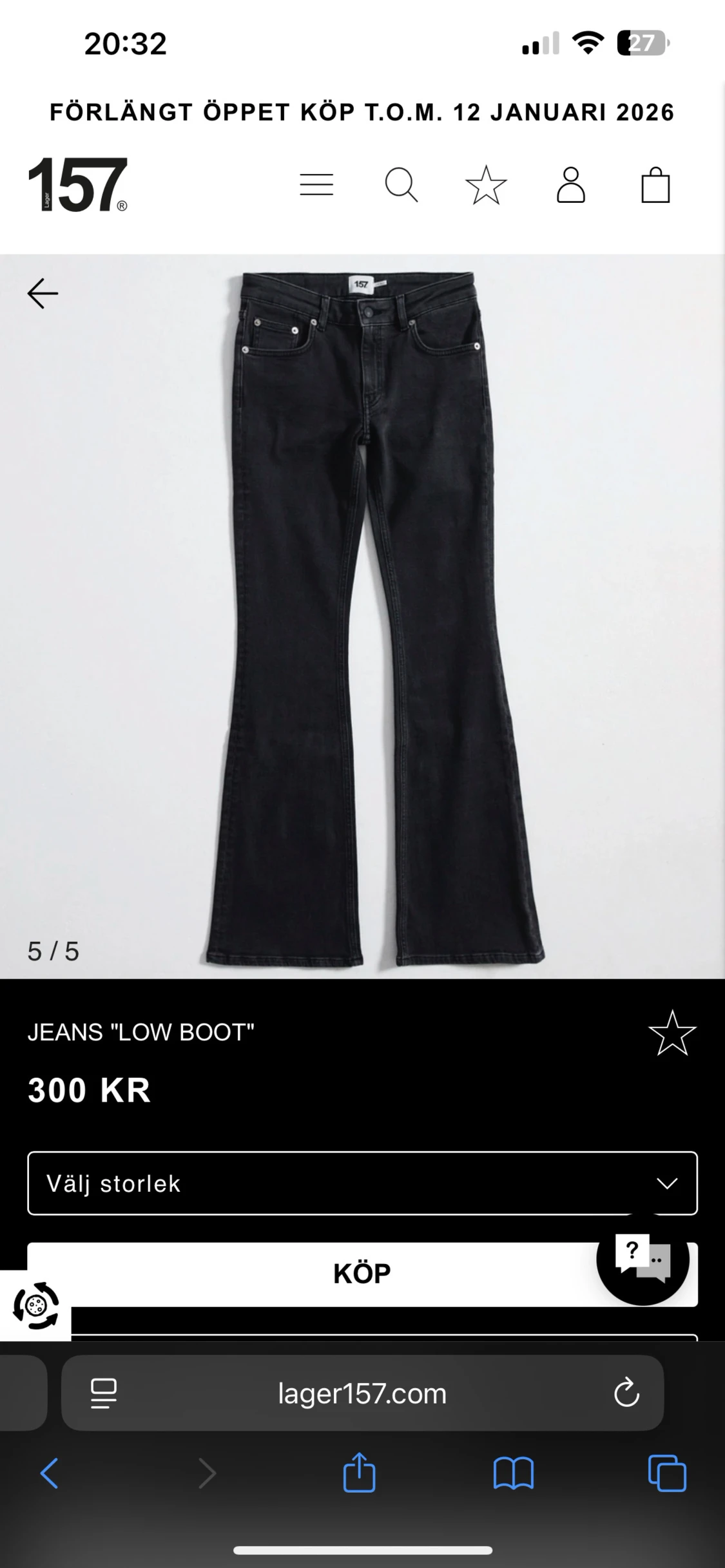 Svarta bootcut jeans från Lager 157 - 4