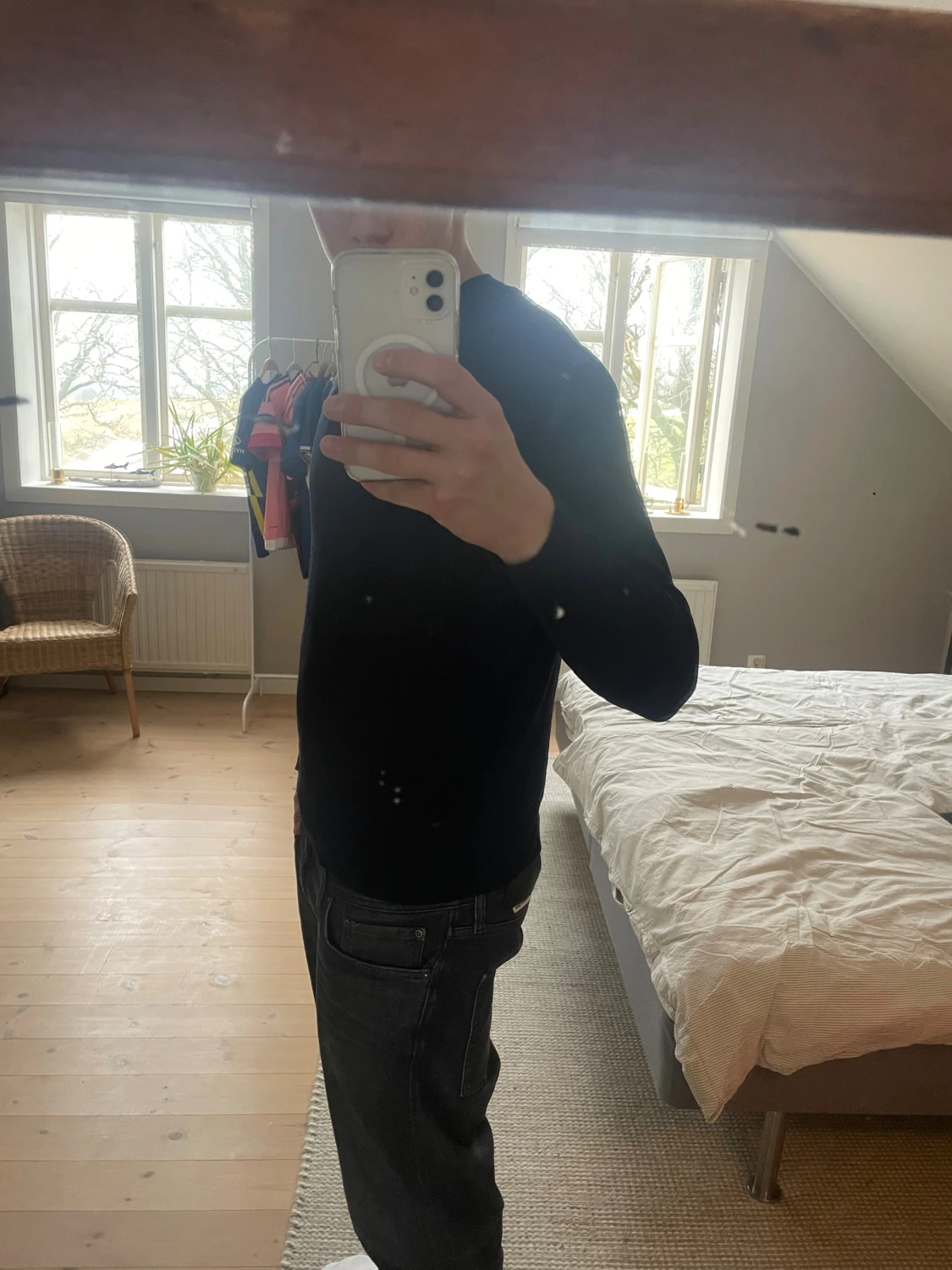 Mörkblå stickad tröja från Zara