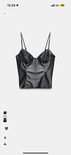 Svart skinn topp! - Så sjukt snygg svart skinn topp från Zara! Den är i stl M och sitter så nice! 🩷 perfekta fest toppen!🩷