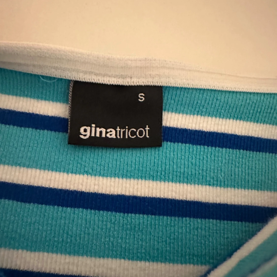 Randig blå axelbandslös långklänning - 4