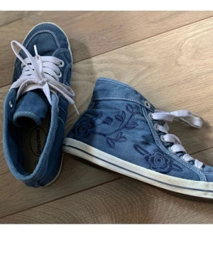 Graceland skor chic boho sneakers 36 tygskor hippie blå - Söta bohemian tygskor högre skaft.  Samfraktar!