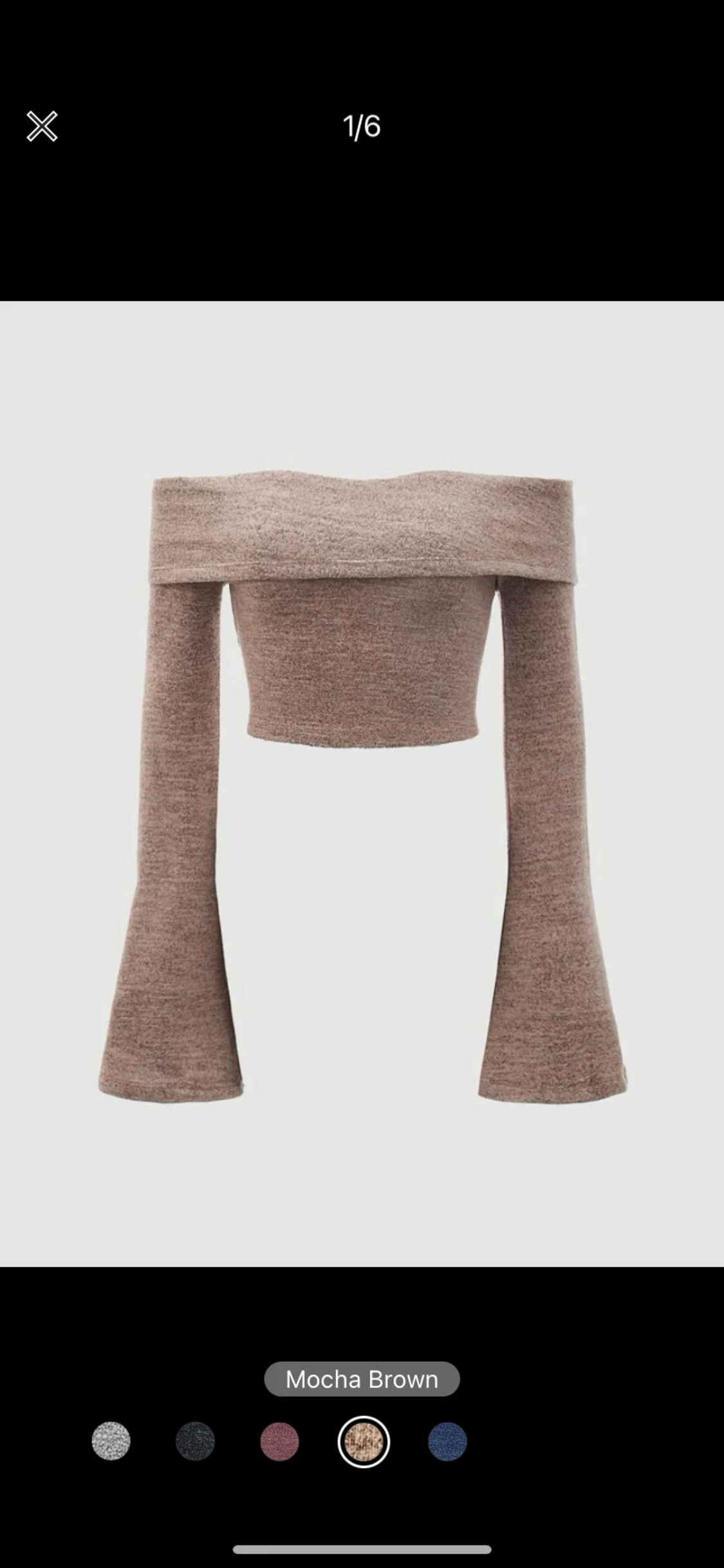 Off-shoulder långärmad tröja