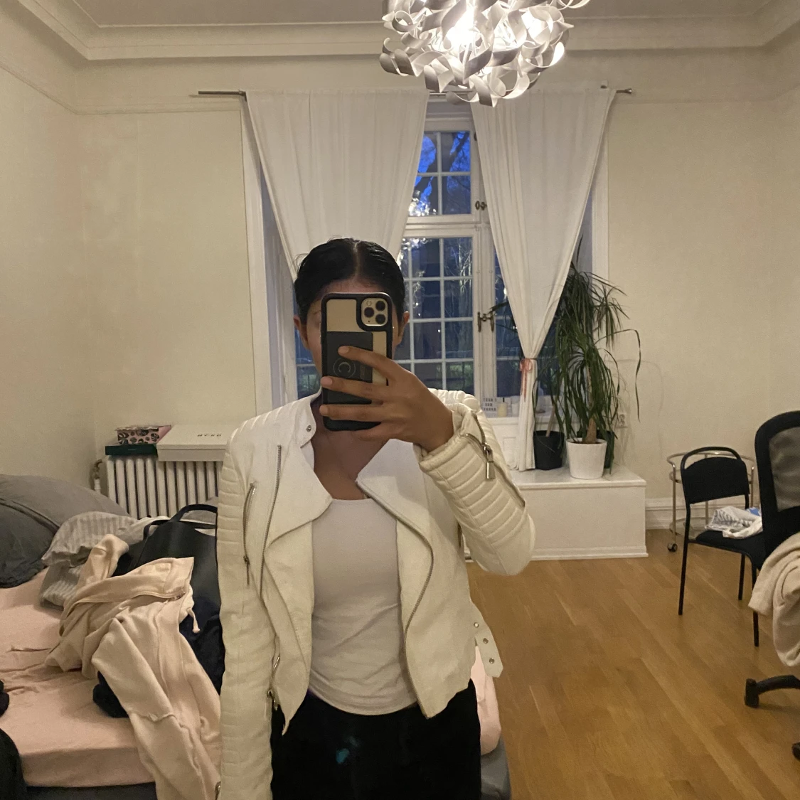 Vit läderjacka - 91