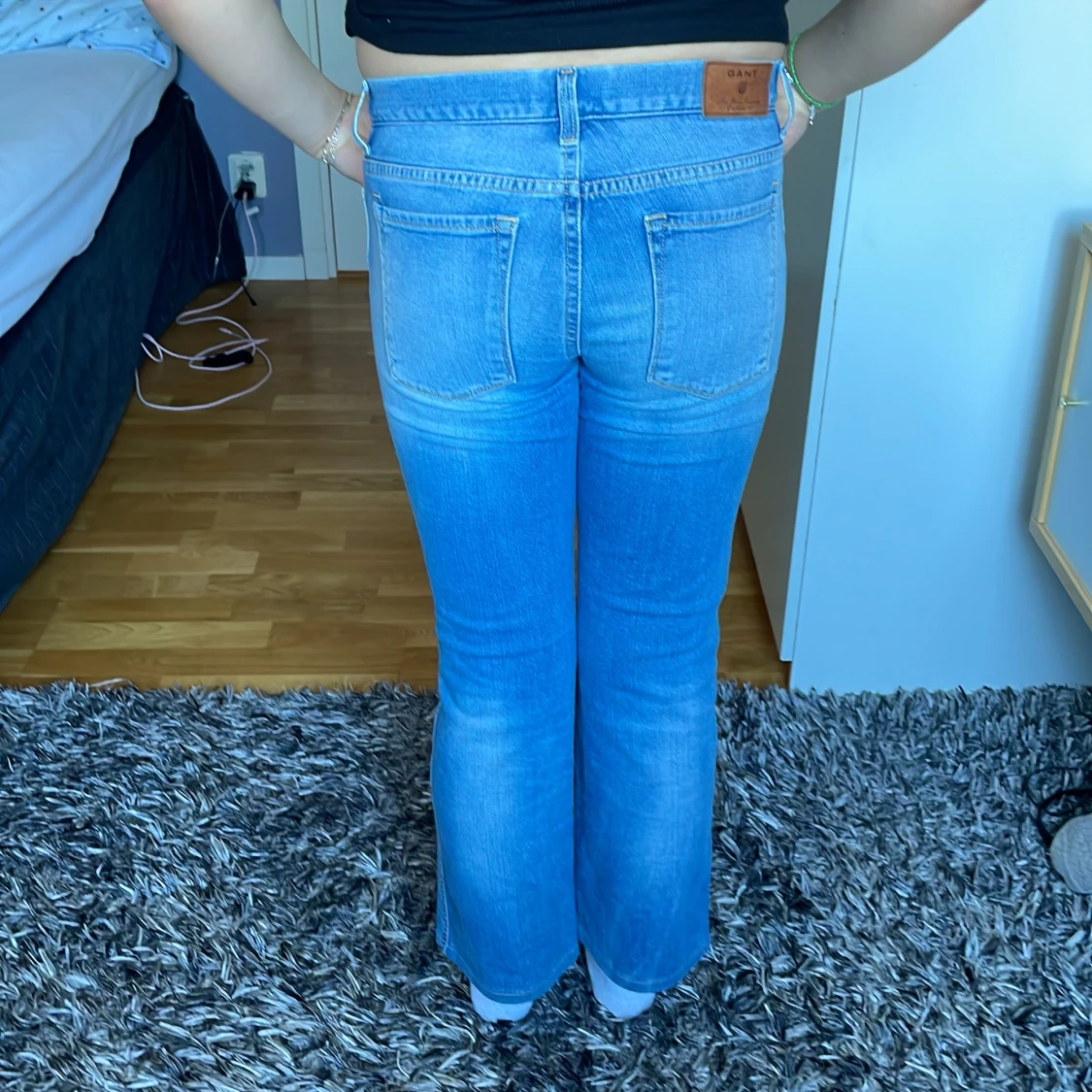 Lågmidjade ljusblåa jeans  - 90
