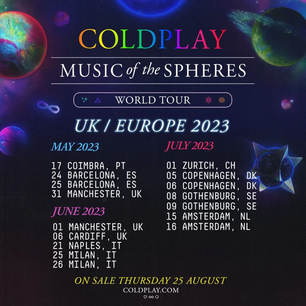 Säljer 1 biljett till Coldplay på Ullevi den 9 juli 2023! Det är en ståplats och orginalpriset var 975kr. Övrigt.