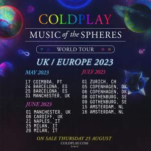 Säljer 1 biljett till Coldplay på Ullevi den 9 juli 2023! Det är en ståplats och orginalpriset var 975kr