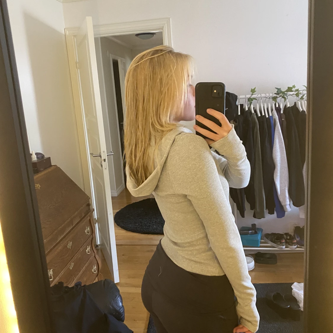 ribbad långärmad med luva - 90