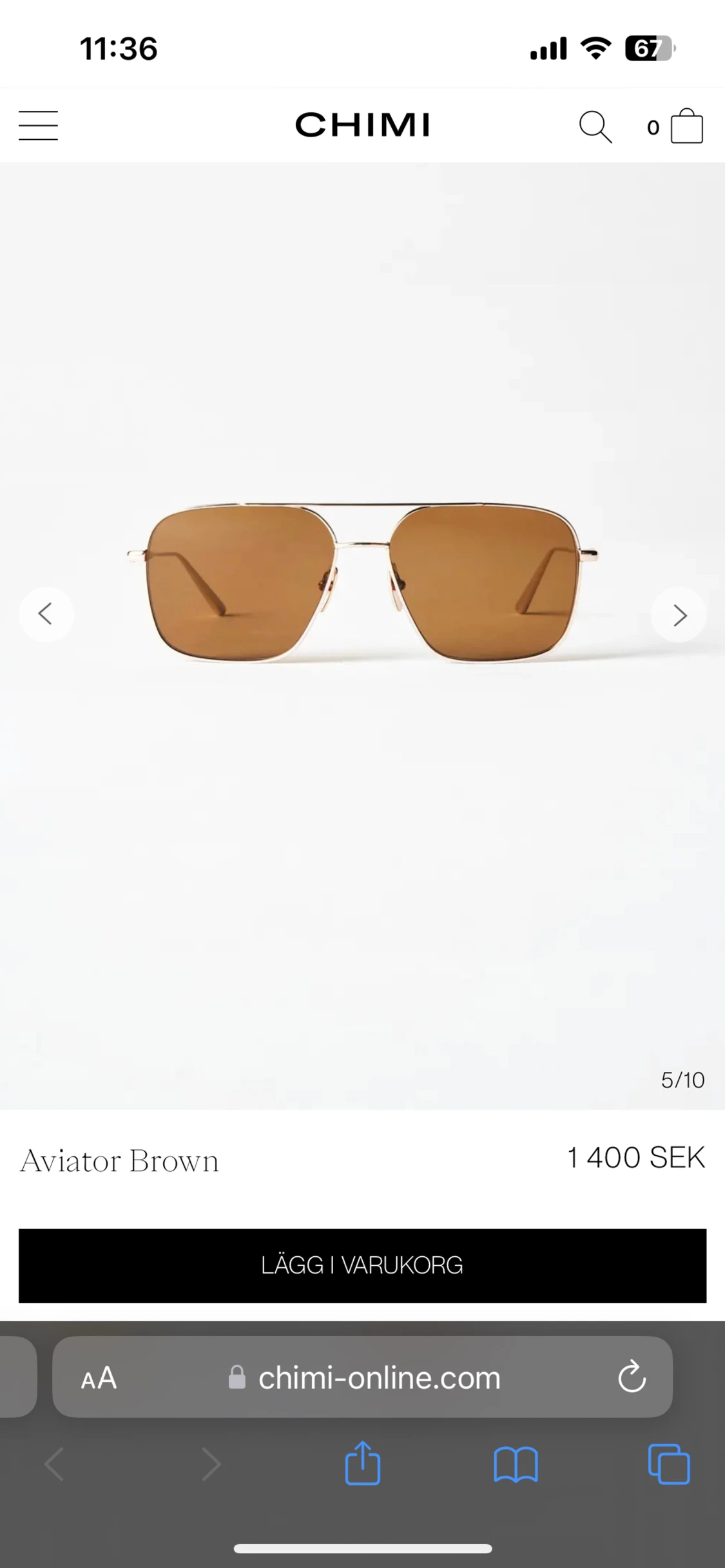 Chimi solglasögon Aviator Brown - 90