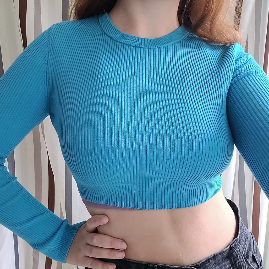 Blå crop top