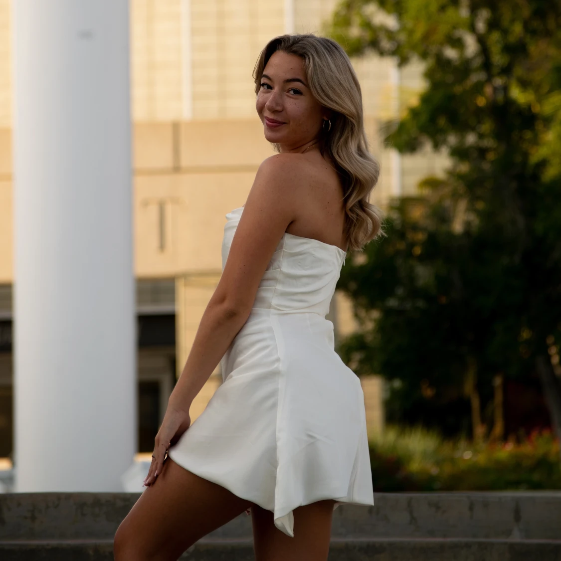 Vit off shoulder - kortsett klänning  - 90