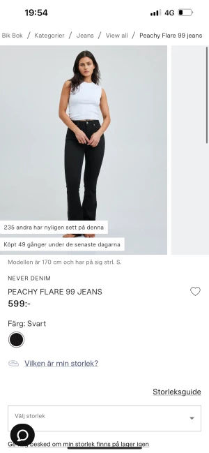 Peachy flare 99 jeans - Säljer dessa fina jeans i storlek S/31. Använt 1 gång, nypris 599kr mitt pris 300kr.