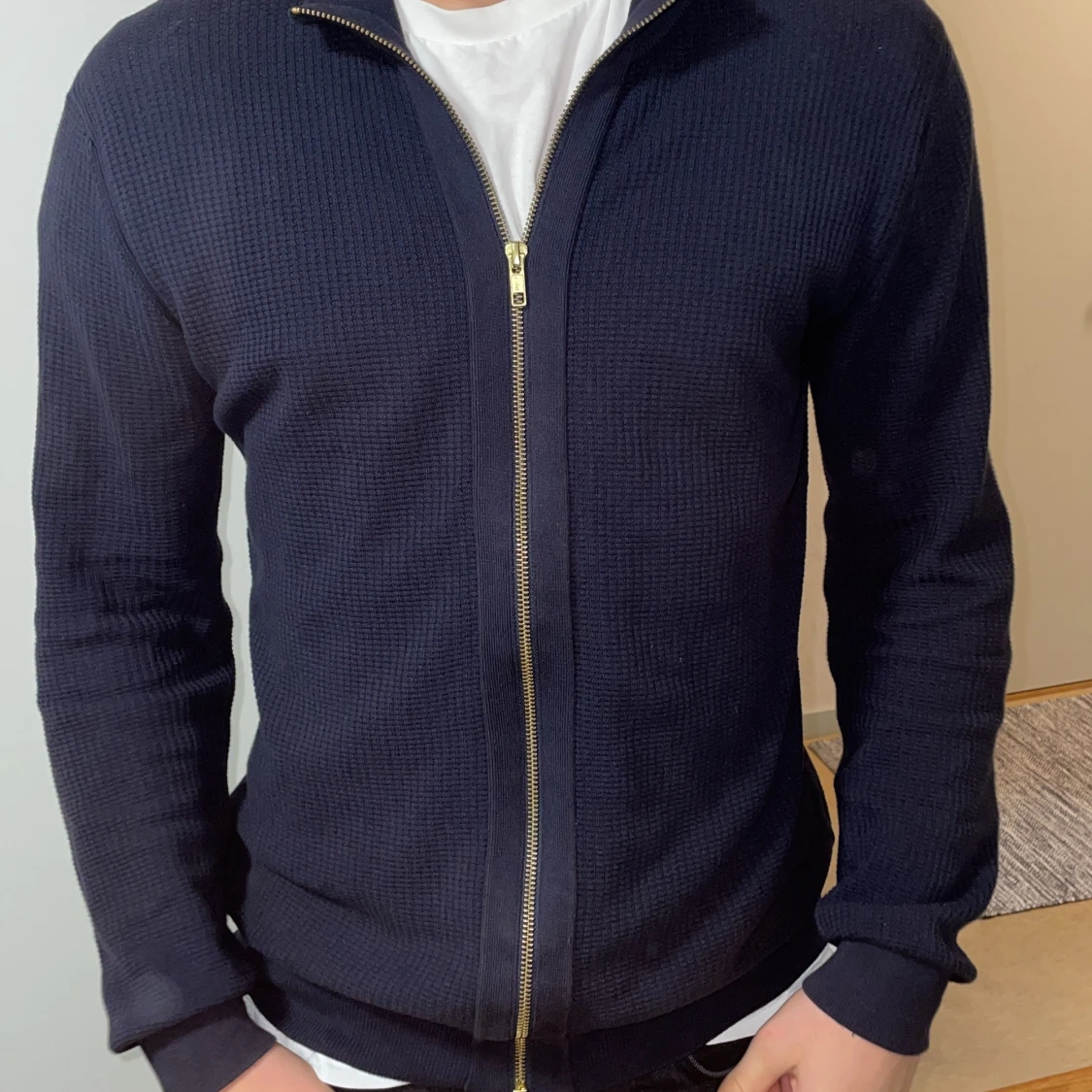 John henric fullzip tröja blå