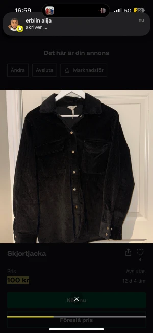 Jacka  - Svart skjortjacka från Vila