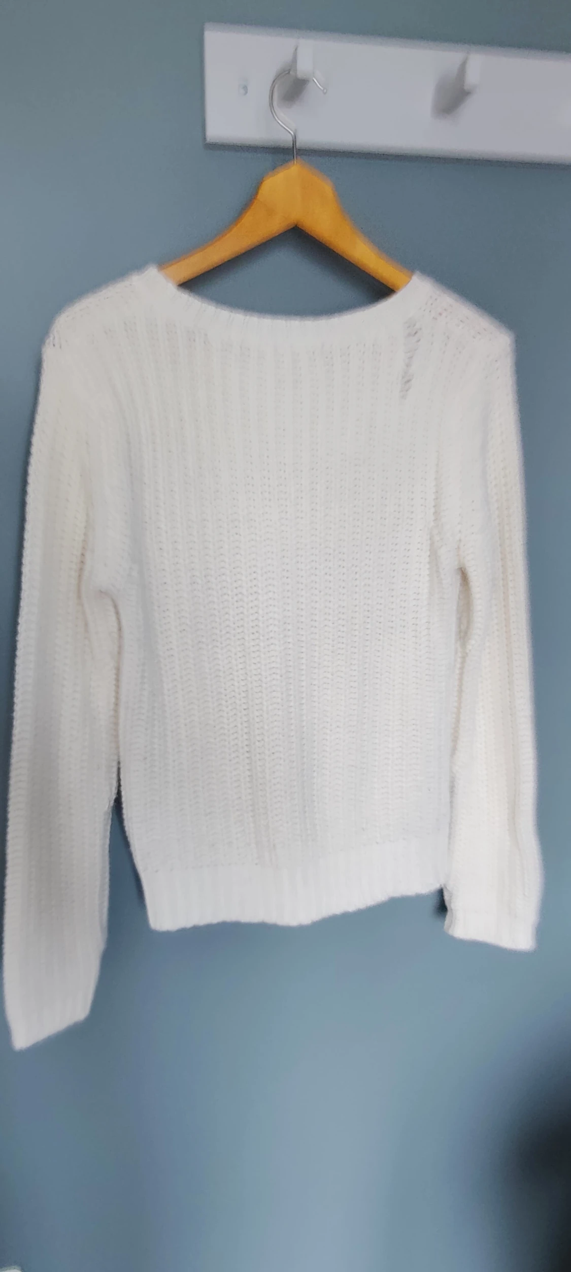 Vit tjock stickad tröja - 90