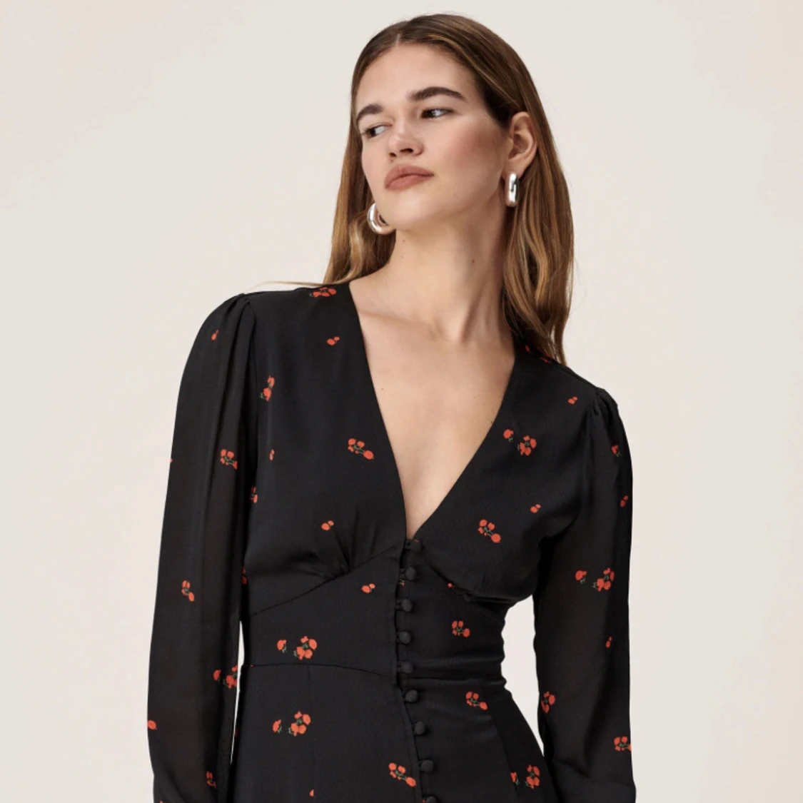 Oanvänd Adoore klänning, Paris dress black rose