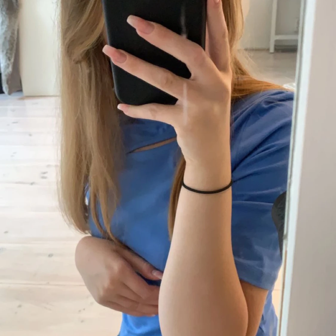 Cool asymmetrisk blå topp