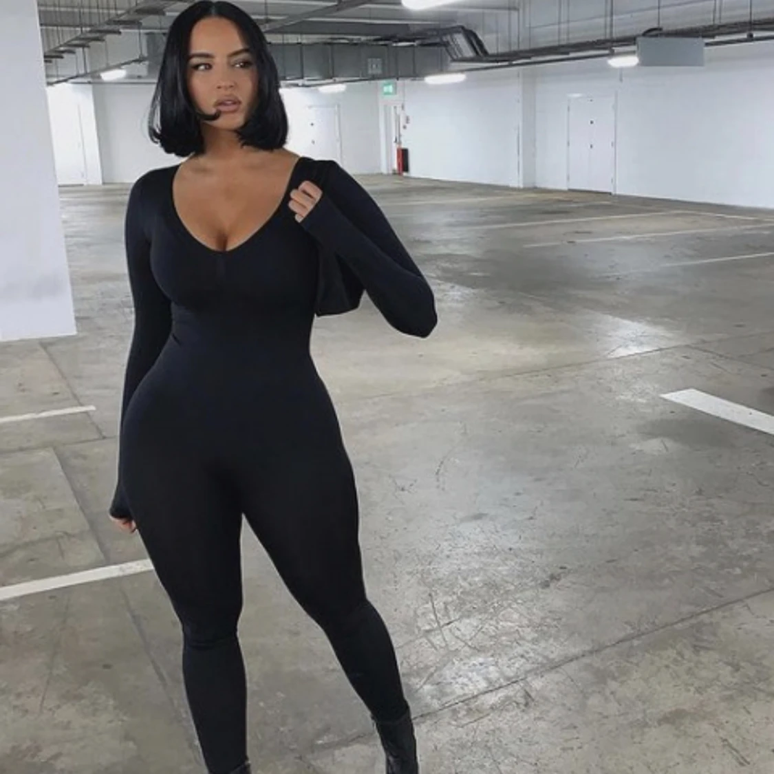 Svart seamless jumpsuit