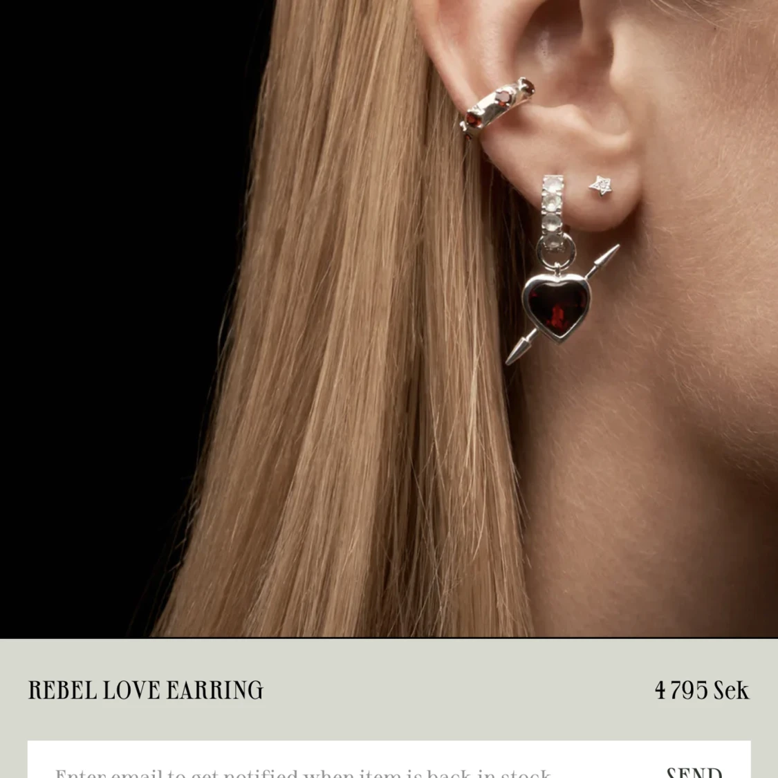 Rebel love earring