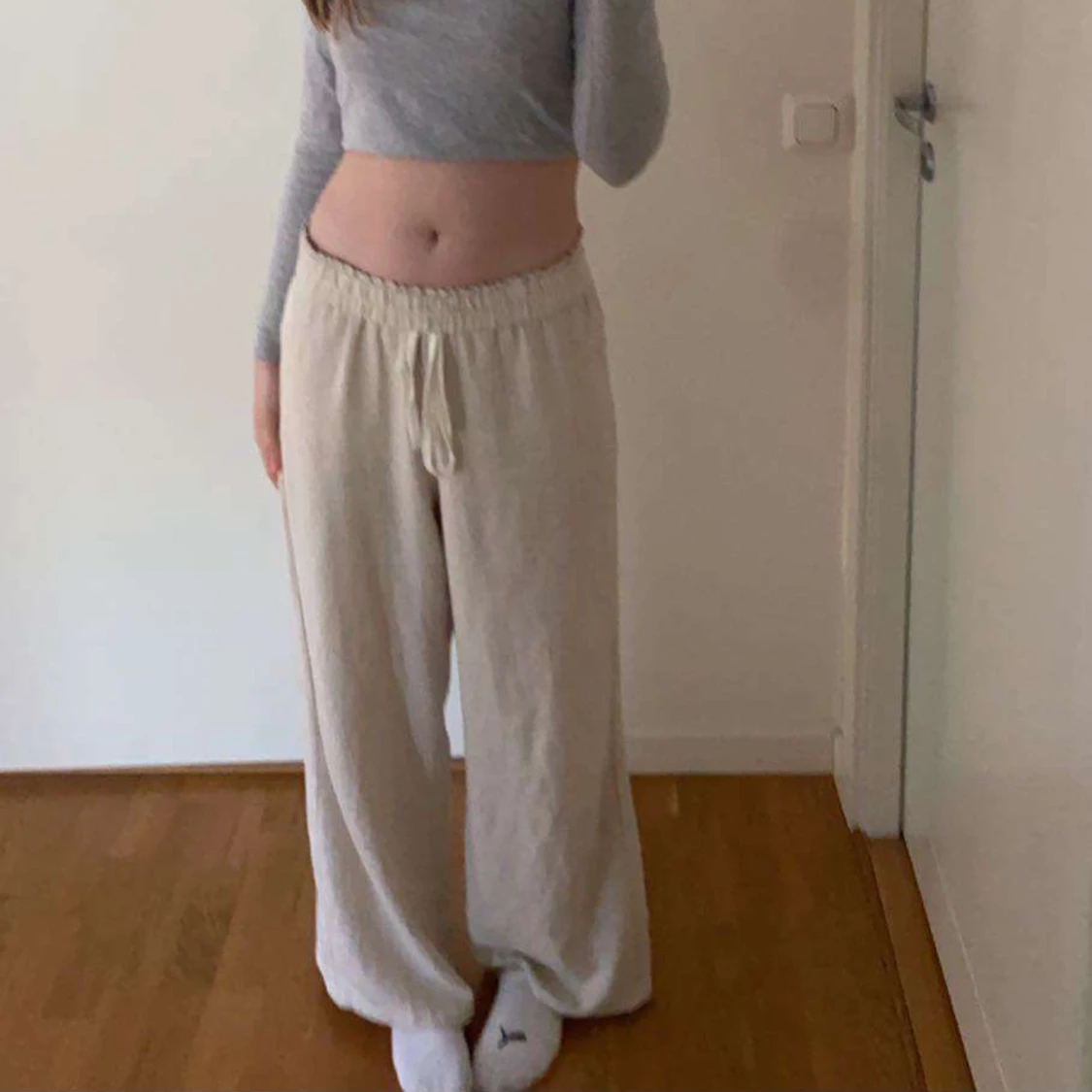 Lågmidjade linnebyxor