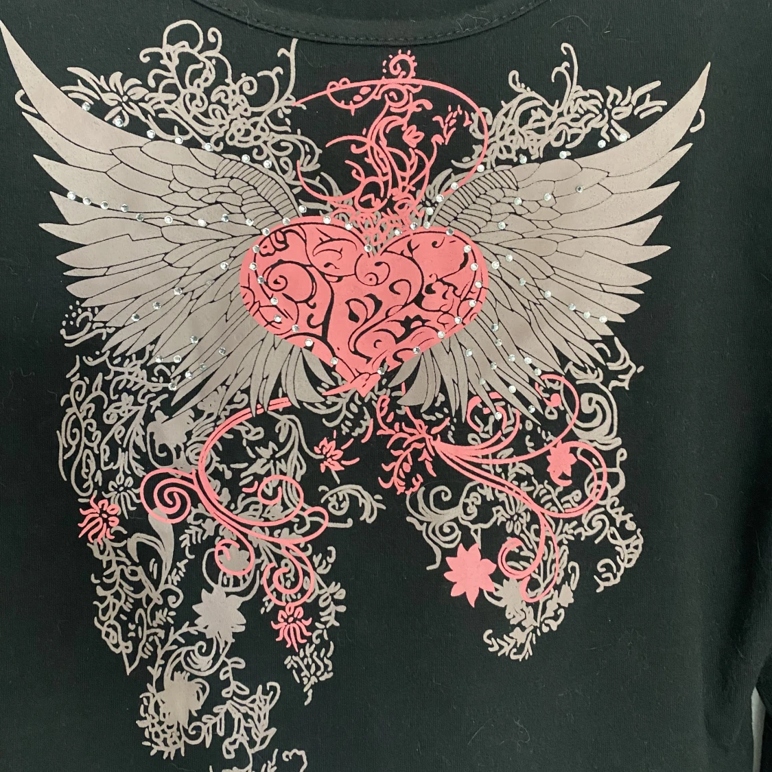 svart tröja med coolt tryck  - 90