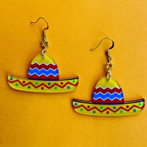 Mexikansk hatt örhängen 🧡 - Nickelfria krokar och fri frakt 🧡