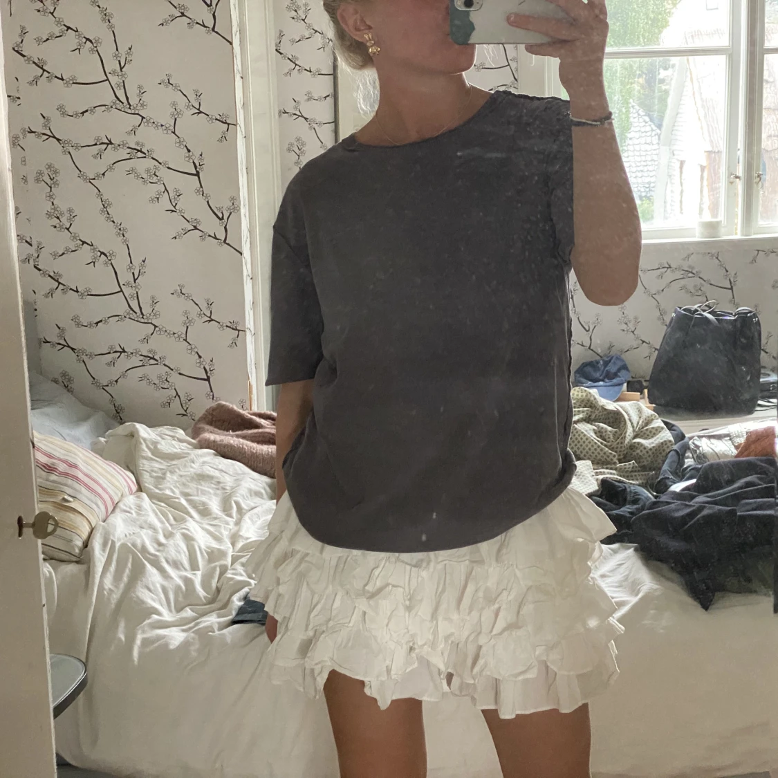 Vit volang kjol  - 91