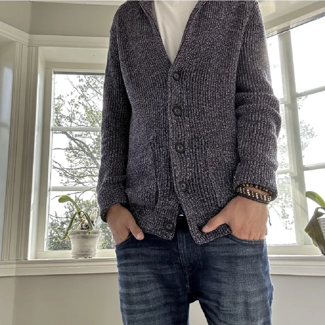 Stickad cardigan - 90