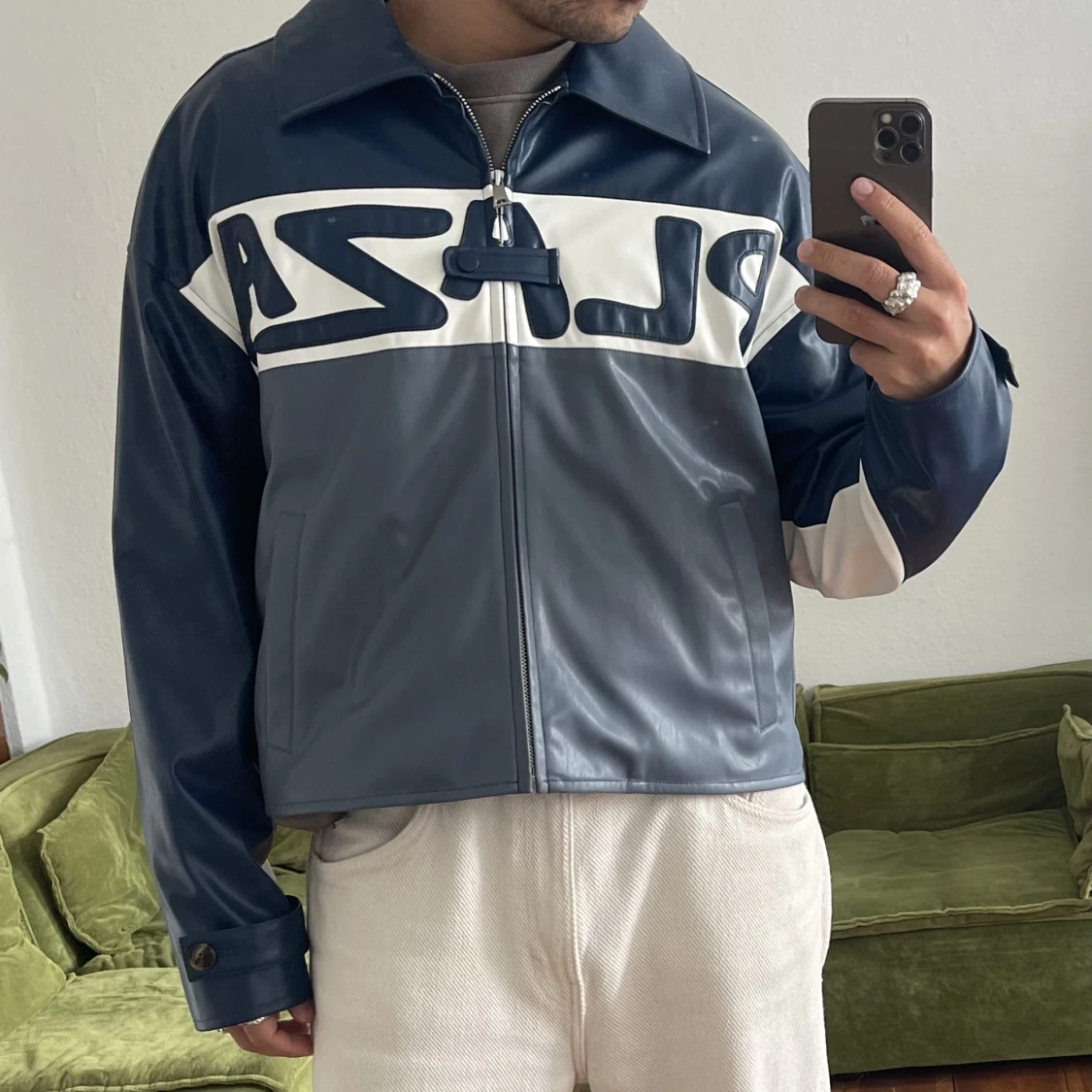 1/1 unisex vegan leather jacket sample  - 90