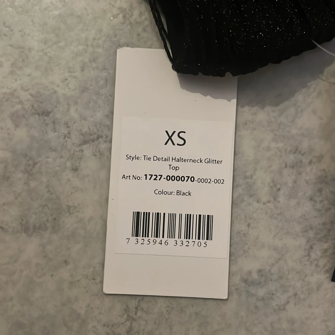 Svart glittrig topp - 90