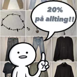 Nu är det 20% på allting till slutet av juni, så passa på!!🙌 Om det är ett plagg ni är intresserade av så skriver ni till mig så kan jag hjälpa er å räkna ut vad det nya priset blir!😊