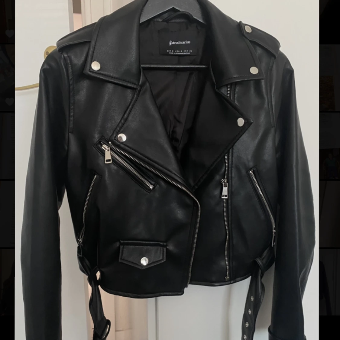 Stradivarius läderjacka/skinnjacka stl S