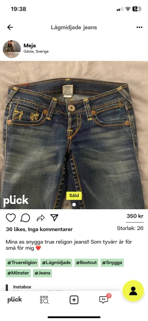 True religon jeans - Lägger ut igen på grund av att personen tryckt på köp nu, gör inte det! Säljer då dom är för små för mig❤️