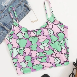 Färgglad Sommar Topp Hjärtan 💜 - En bekväm och töjbar sommartopp 💜💚💗