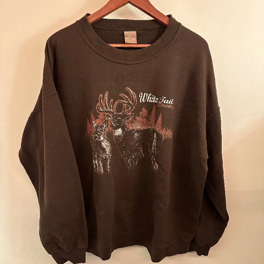 Fin brun crewneck. Kan passa S-L beroende på om man vill ha oversized fit.. Tröjor & Koftor.