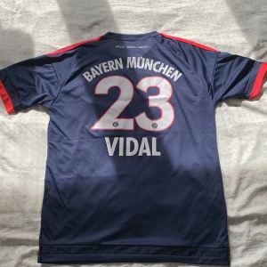 Vidal Bayern tröja - Bayern Münchens 3e tröja från 2016 med Vidal på ryggen. Stilren tröja med en riktigt fin spelare på ryggen. Självklart äkta. 9/10 skick. Vid fler frågor är det bara skriva!