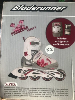 Rullskridskor - Säljer ett par rosa skridskor knappt andvända. Storlek, 32-35 (justerbar). 