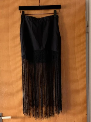 Kjol med fransar - Svart kjol med fransar, storlek S från Zara. 