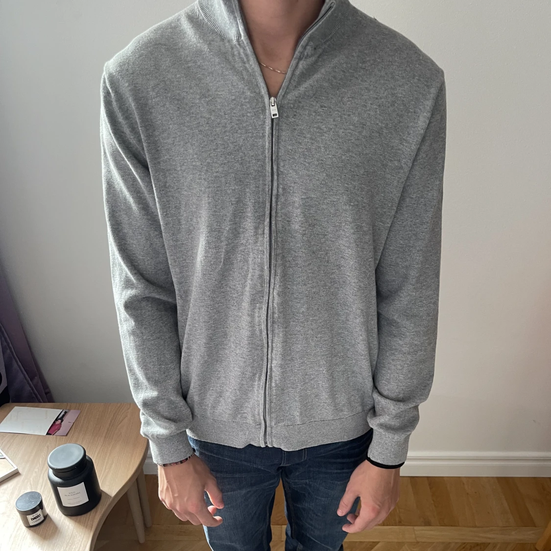 Grå cardigan - 90