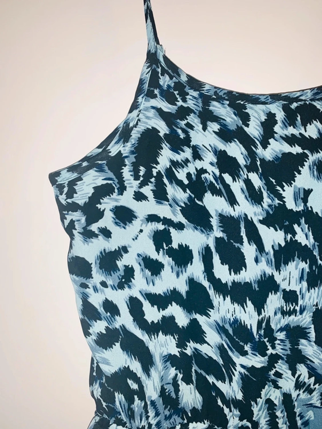 Leopardmönstrad blå klänning - 90