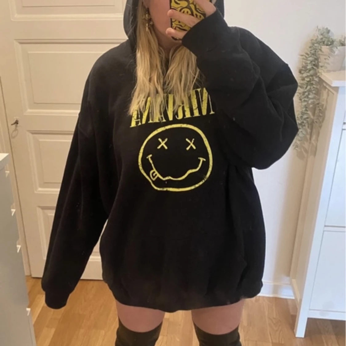 Hoodie i 4XL med Nirvana tryck - 91