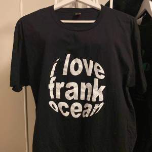 en ”i love frank ocean t-shirt”. Det står att det är storlek xxl men den passar m-xl ☘️💗