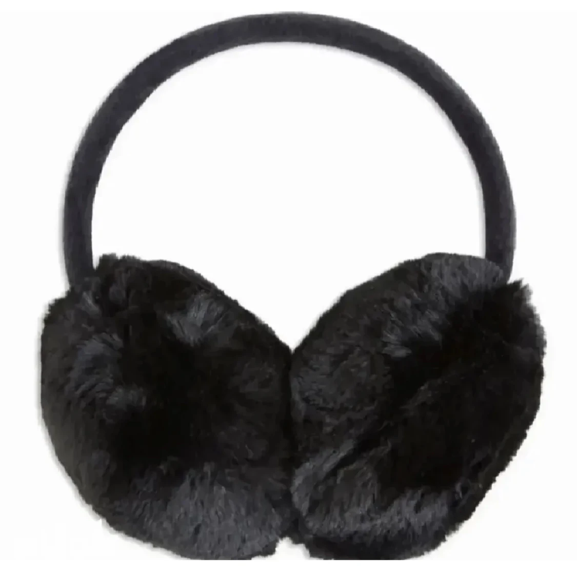 Svarta fluffiga öronmuffar 
