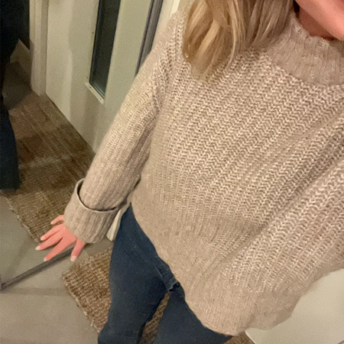 beige stickad tröja - 90