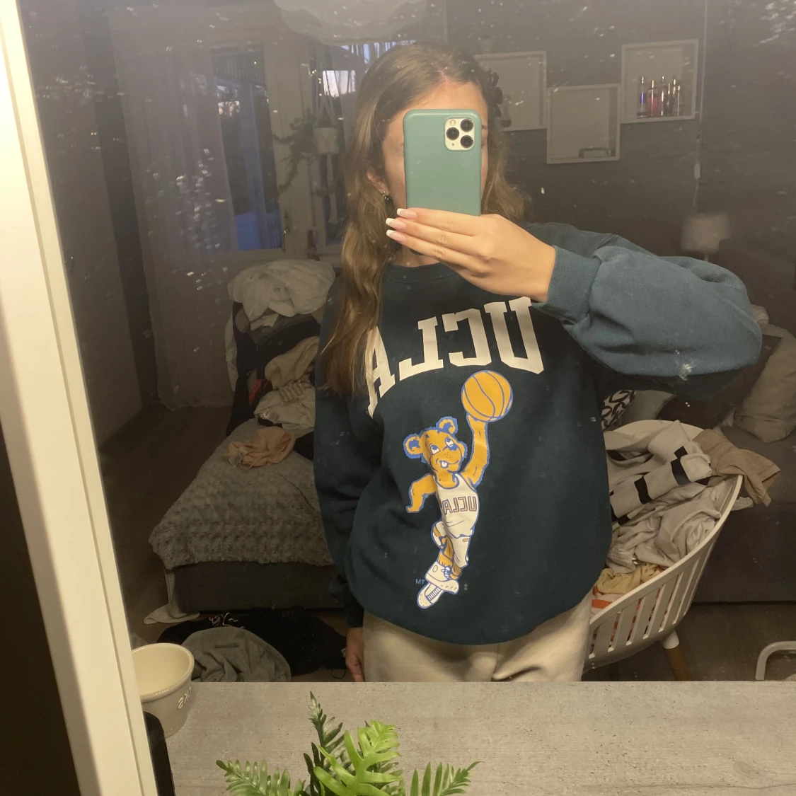 Grön Sweatshirt med tryck